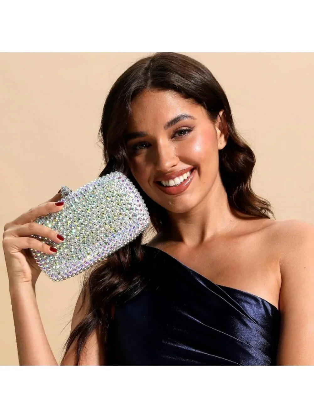 Mini Crystal Clutch Purse for Women - Rhinestone Evening Bag, Wedding Party